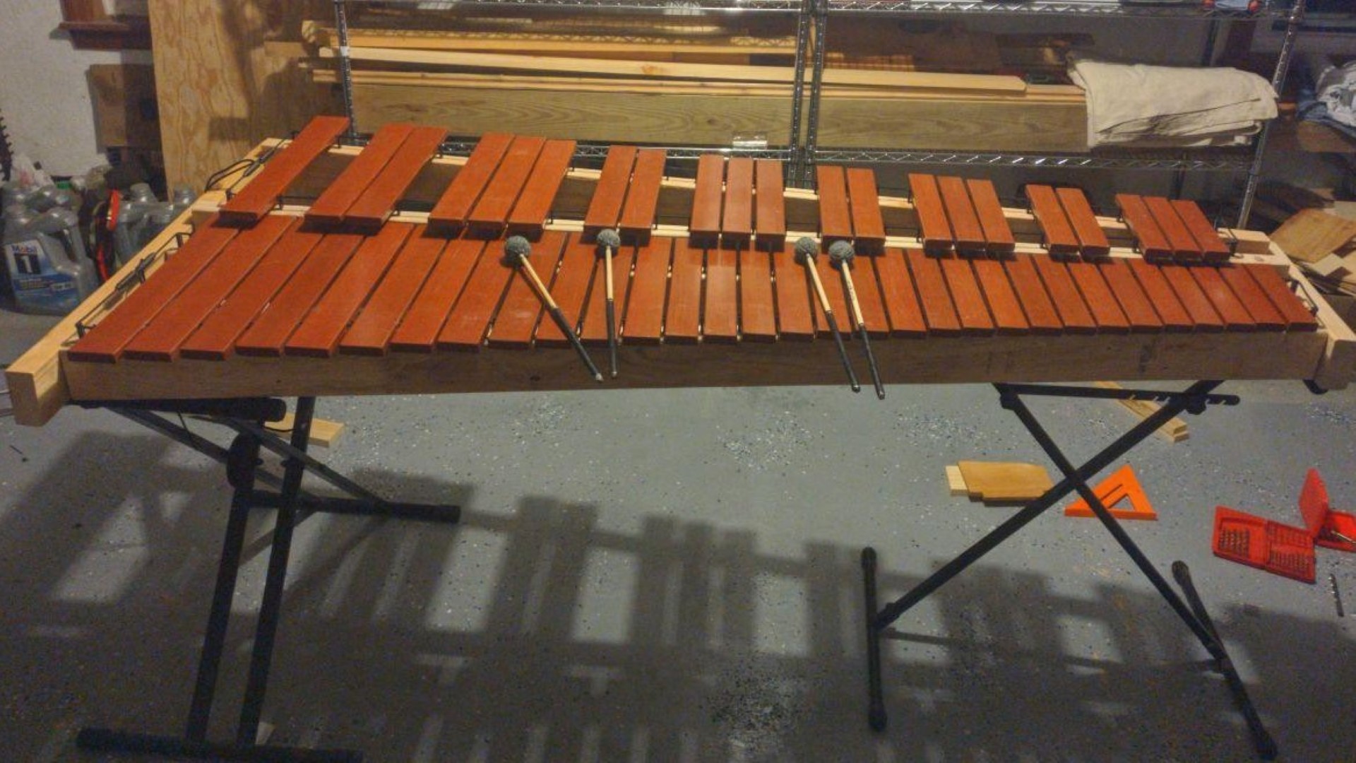 Image of the practice marimba