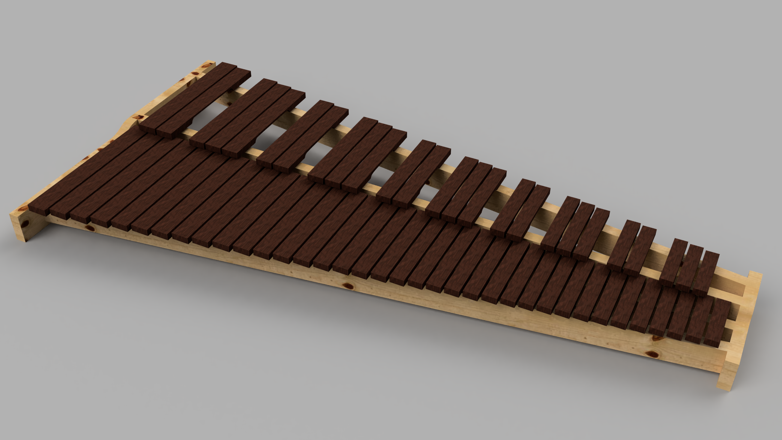 Render of the practice marimba